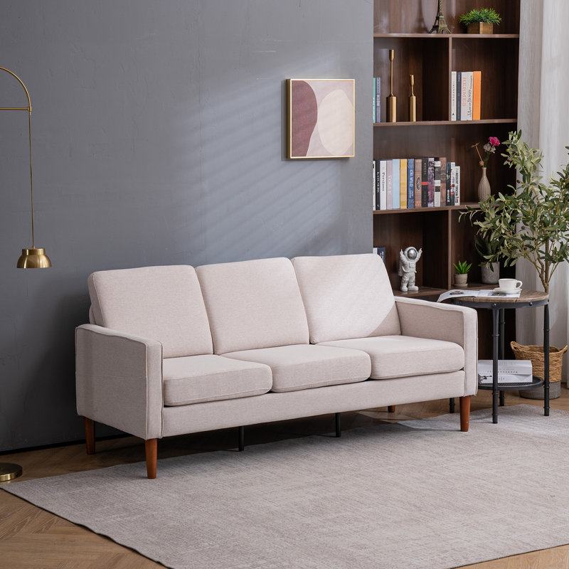 Canapé Charlies, 100% polyester blanc crème