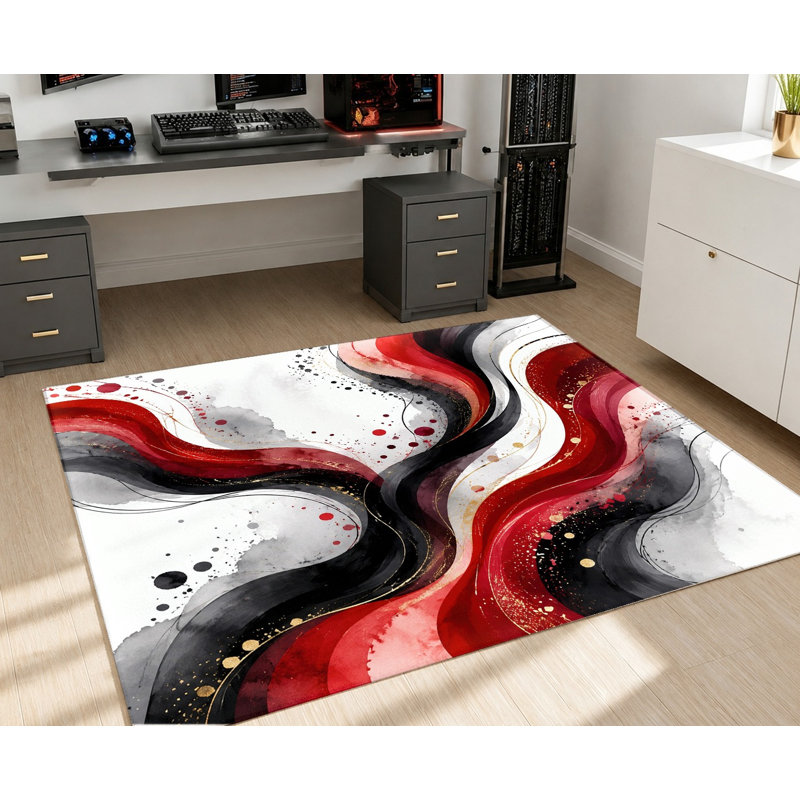 Tapis abstrait Abstract Wave, Rectangle 5'3" x 3'3" (160 x 100 cm)
