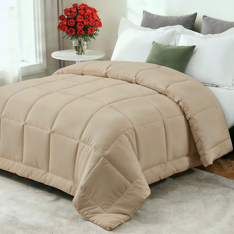 Édredon en duvet d'oie de qualité supérieure - chaud et léger, Crème, Très grand lit