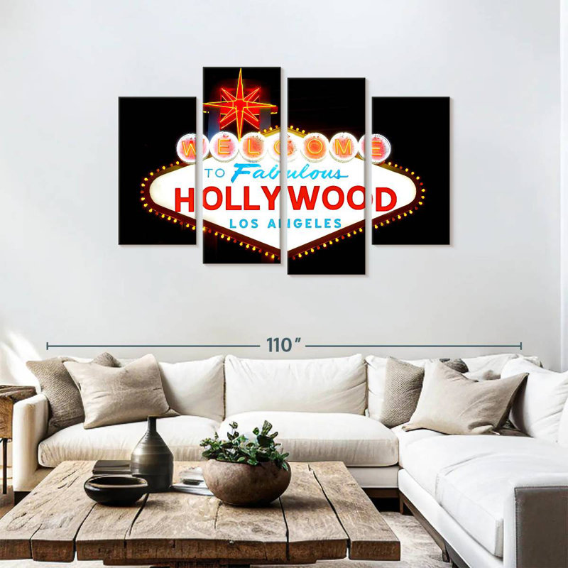 Marchelle fabuleuse enseigne hollywoodienne, H 48 po x l 75 po
