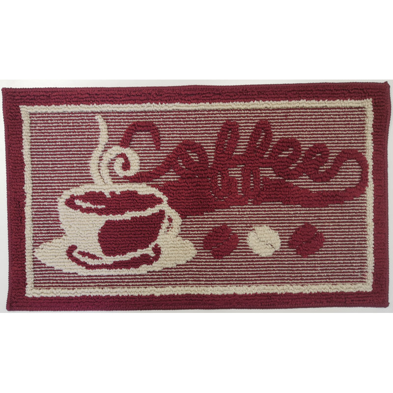 Tapis de cuisine doux antidérapant Foulton, Rouge, Rectangle 18 po x 30 po