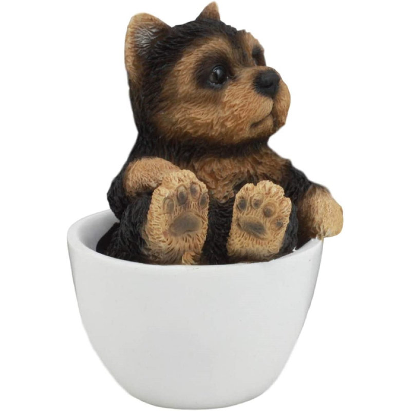 Statue tasse de thé Baltej Yorkie
