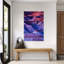 Undulating Color Waves Abstract Colorful Dramatic Violet Landscape Nature Wall Art Print 1 Piece Wrapped Canvas Wall Art-1075362060