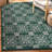 Charea Geometric Green/Cream Indoor & Outdoor Area Rug-1141917666