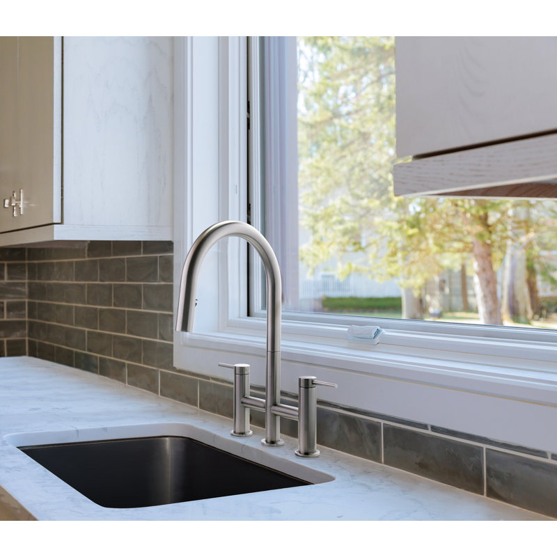 Azure™ Pull Down Bridge Faucet, Stainless Steel