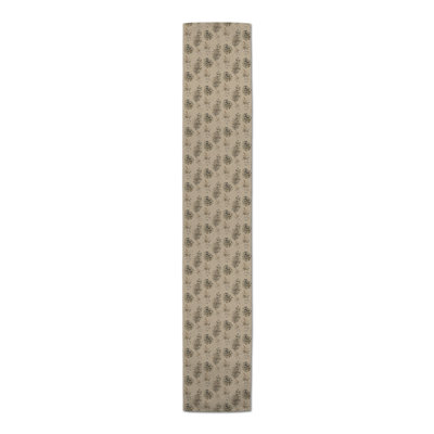 Pine Cones On White Table Runner