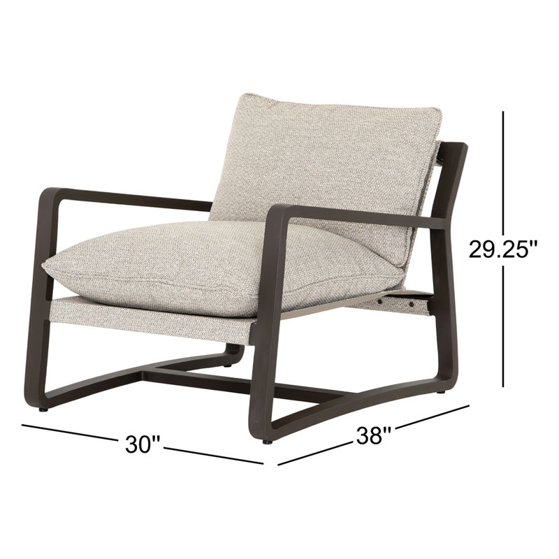 Shea Teak Outdoor Lounge Chair, Bronze, Faye Ash