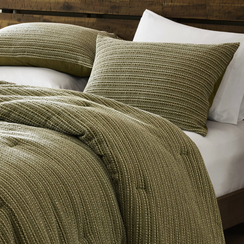 3 pièces d'édredon et de taies décoratives gaufrées pour lit double / grand, fabrication 100% coton, confort toutes saisons, surpiqûres renforcées, motif à cycle délicat à séchage doux, luxe surdimensionné, rembourrage, simple