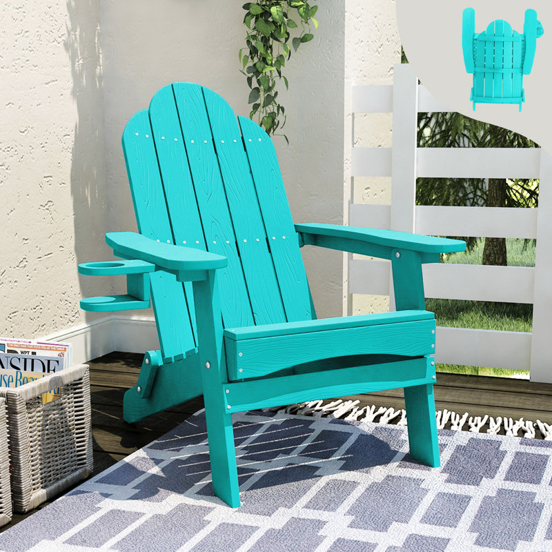 Chaise Adirondack pliante en plastique, Bleu Aruba