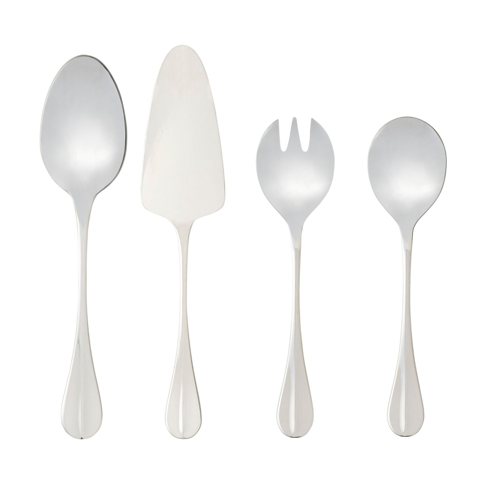 Nau 4 Piece Stainless Steel Hostess Set, Polished Stainless Steel