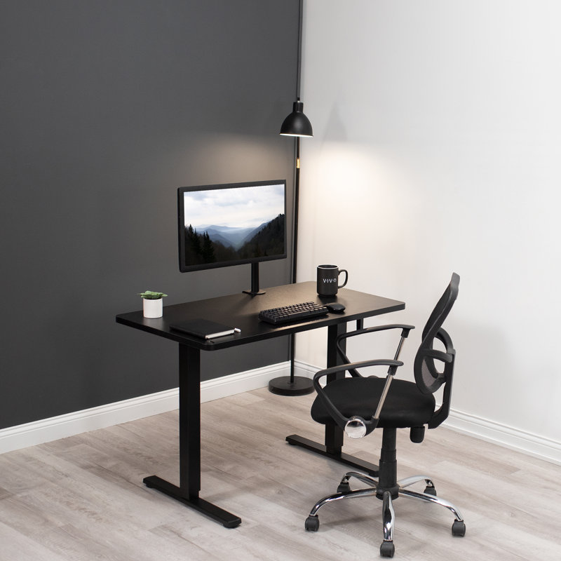 Bureau réglable en hauteur 48 po x 30 po, 46.8" H x 43" W x 23.6" D, Noir