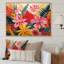 Motif de jungle tropicale rose floral II - art mural floral-1995757861-1995757862