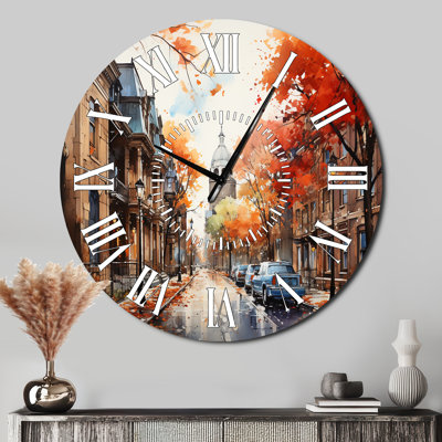 Old Street Boston Views - Cityscapes White Face Wall Clock