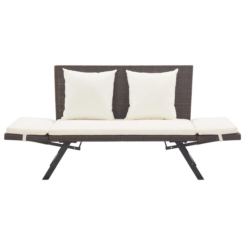 Banc de jardin en acier Eltje, Brun