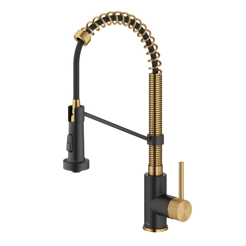 KRAUS Bolden Commercial Style 2-Function Single Handle Pull Down Kitchen Faucet, Matte Black