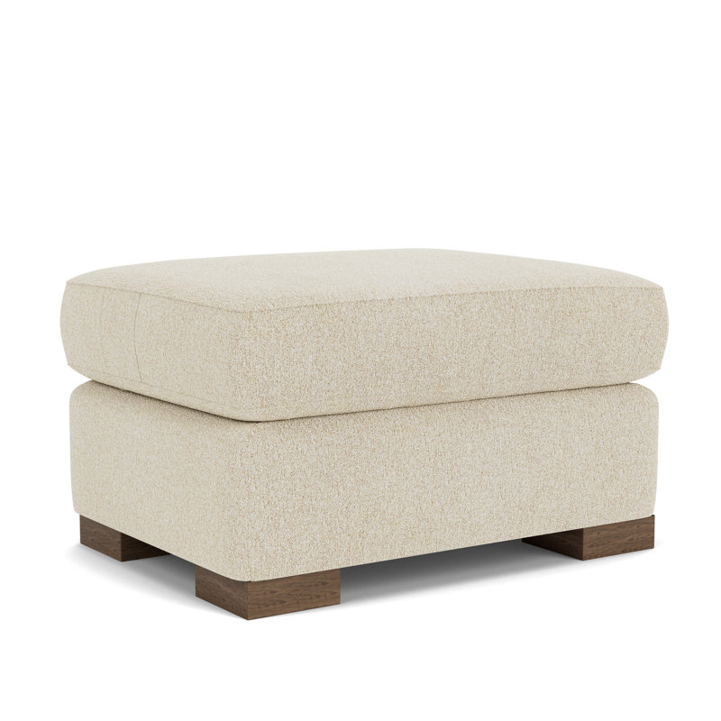 Upholstered Ottoman, Beige 100% Polyester