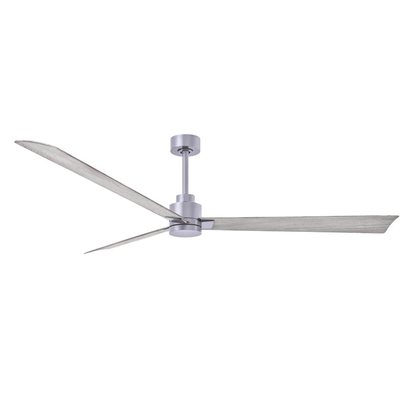 Ventilateur de plafond Alessandra 72, Nickel brossé, Ton bois de grange
