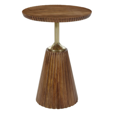 Table d'appoint en bois et laiton