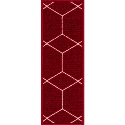 Tapis d’escalier antidérapant à motif hexagonal Tietjen