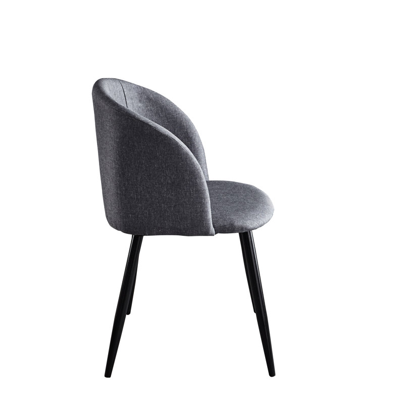 Taliyah 46cm H Fabric Upholstered Metal Armchair, Dark Grey