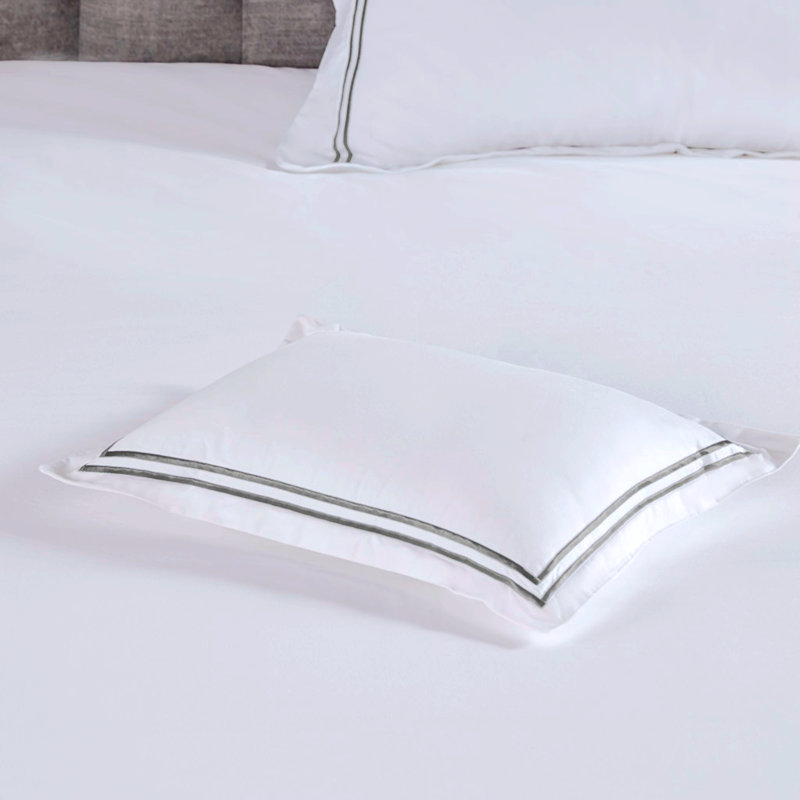 Ensemble d'édredon Mitch, Édredon pour lit double + 2 taies d'oreiller, Gris / Blanc, Couleur unie