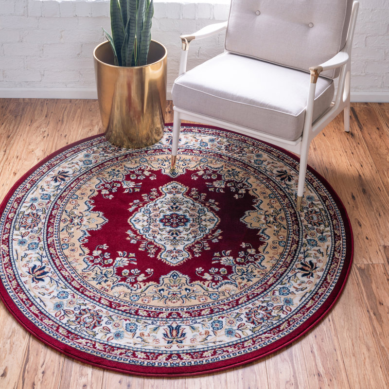Tapis oriental bordeaux / brun clair Amaris, Rond 10pi