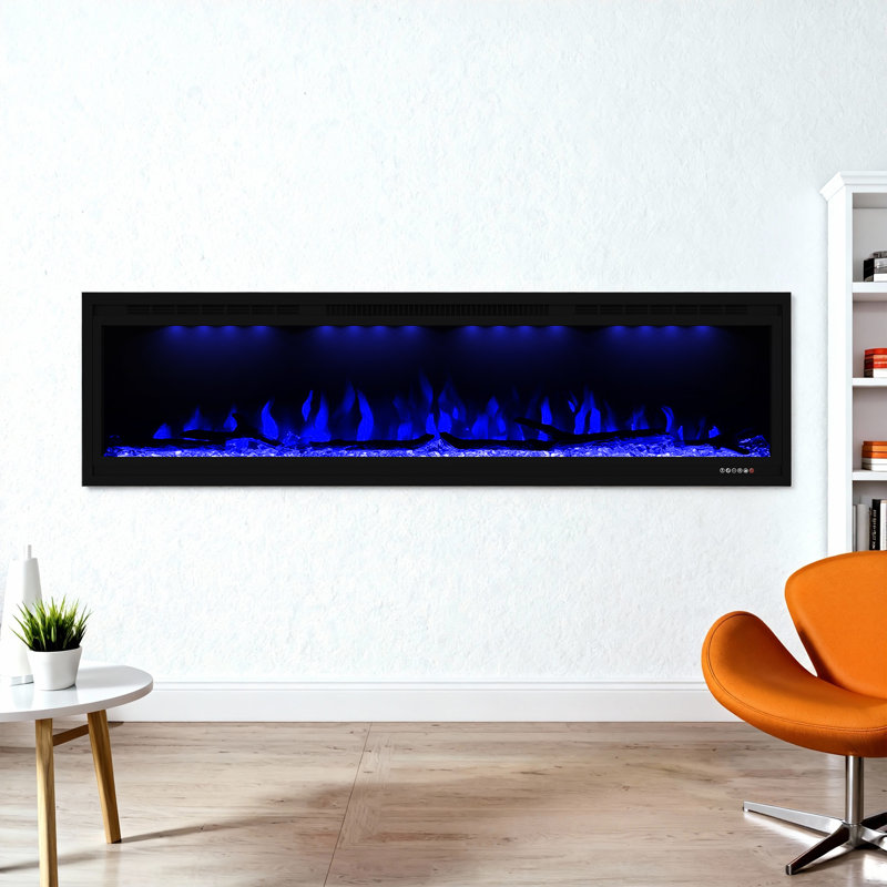 Foyer électrique 60 "encastré mural 60" 1500W avec lumière DEL, 5120 BTU, application / télécommande / écran