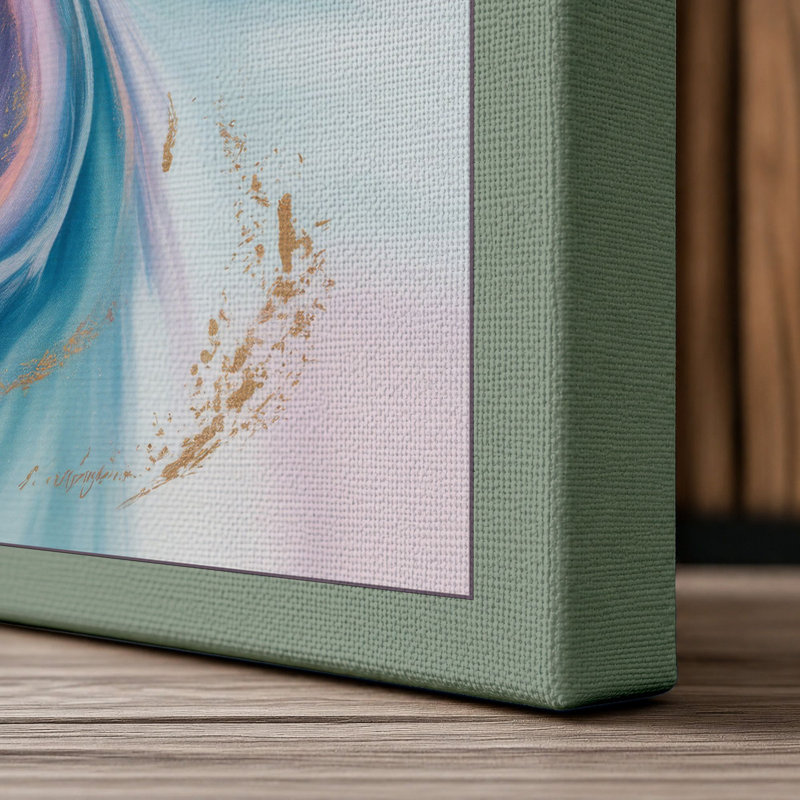 Celestial Spiral Minimalist - Wrapped Canvas, 24x16 - 61.0 x 40.6 cm, Sage Border