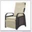 Fauteuil inclinable d'extérieur avec mécanisme de réglage séparé, osier en PE, dossier et repose-pieds réglables, coussin moelleux amovible pour la maison et les bains de soleil