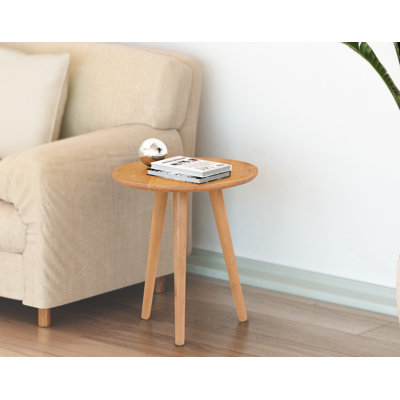 Mccormick Solid Wood 3 Legs End Table Built-In Outlets