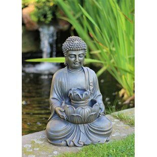 LED Solar Buddha-Figur Deko Außenbereich Garten & Terrasse Höhe 28