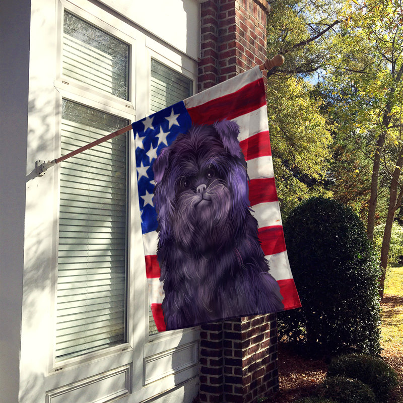 Polyester à 2 côtés 28 x 40 po drapeau maison, Affenpinscher