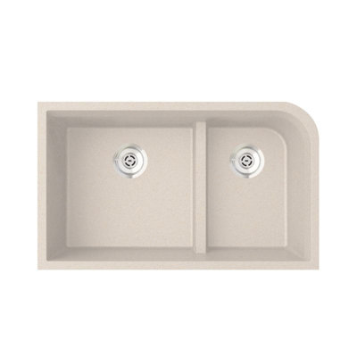 31.875'' L Double Bowl Granite Kitchen Sink