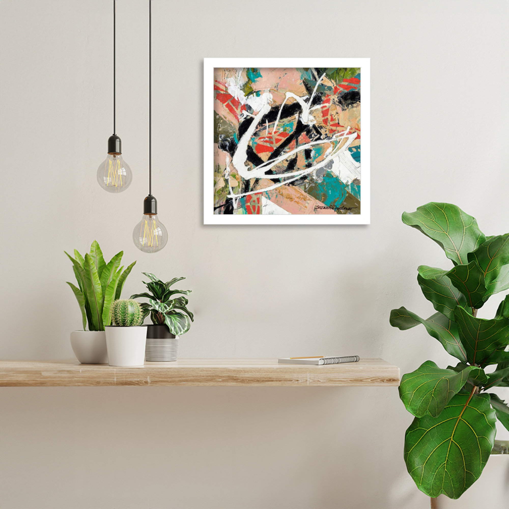 Stacked by Sutter Wood Framed Wall Art Print, 13" H x 13" W, White