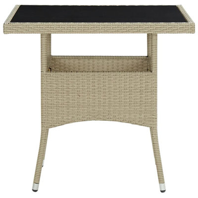 Clorinda Square Wicker Outdoor Dining Table , 80cm W 80cm D