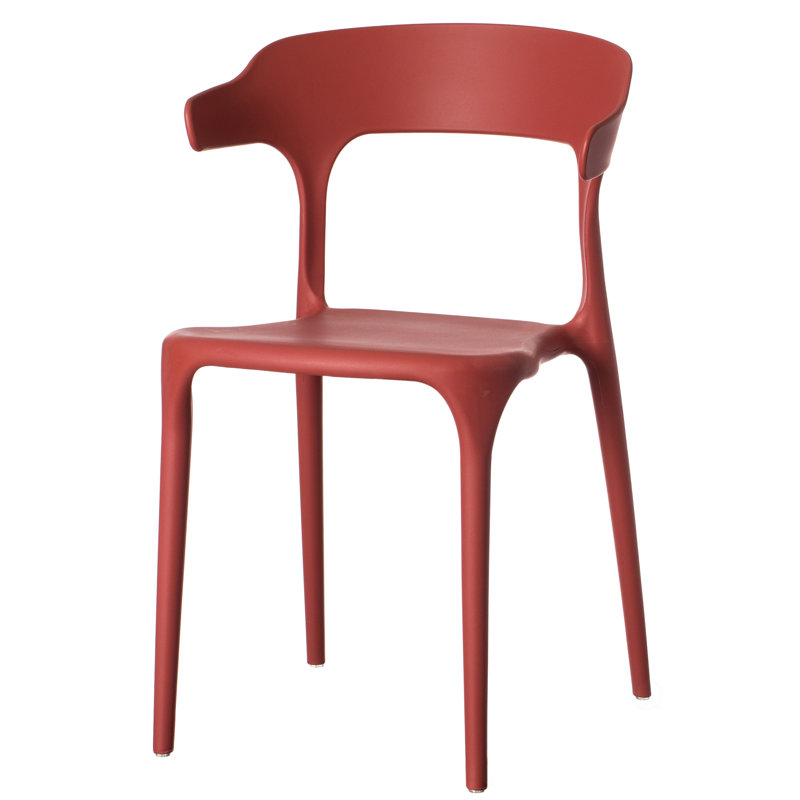 17.75'' H Stacking Side Chair, Red 