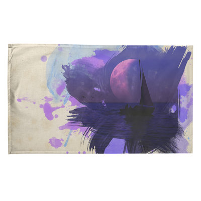 Serviette de thé lune et voilier