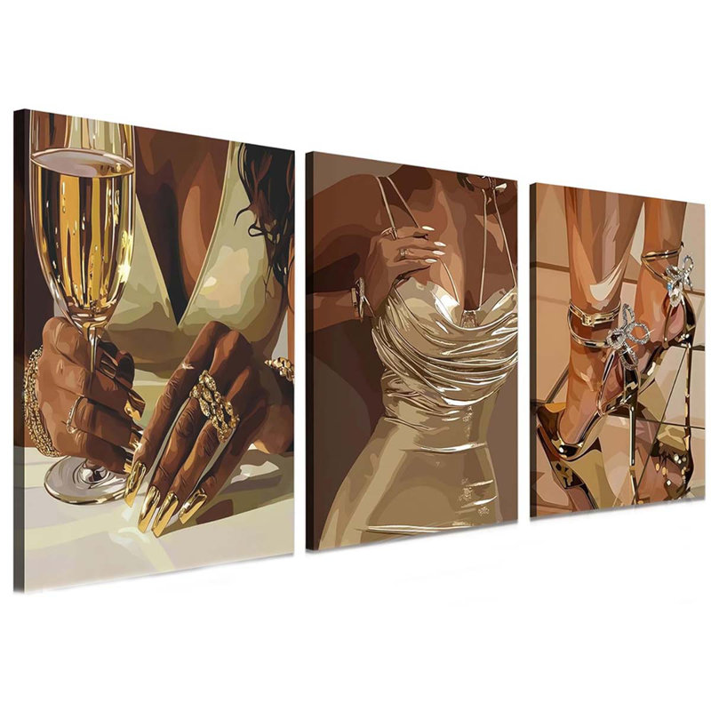 3 Piece Wrapped Canvas Print, 40 cm H x 30 cm W