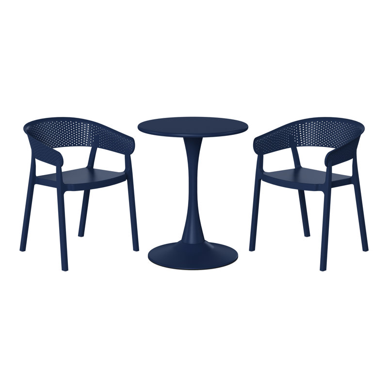 Ensemble repas extérieur 2 personnes, Marine, H 28,5 po x l 23,5 po x P 23,5 po, 2