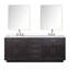 Ensemble de meuble-lavabo double avec robinet et miroirs