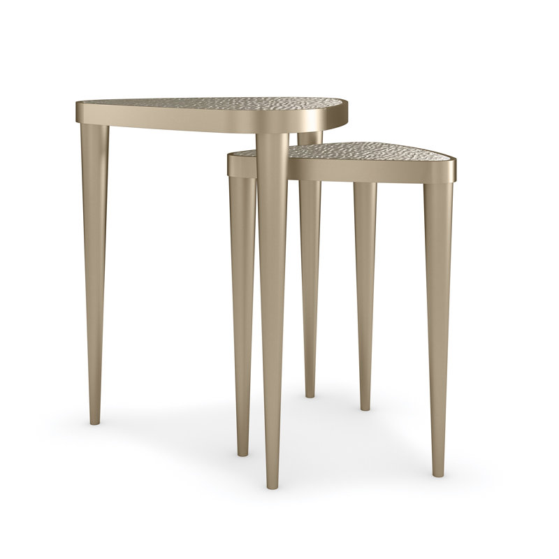 Cuff Links Glass Nesting End Table