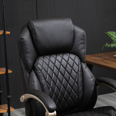 Fauteuil de bureau brun avec siège très large, hauteur réglable et pivot à 360 ° pour un grand bureau confortable en brun