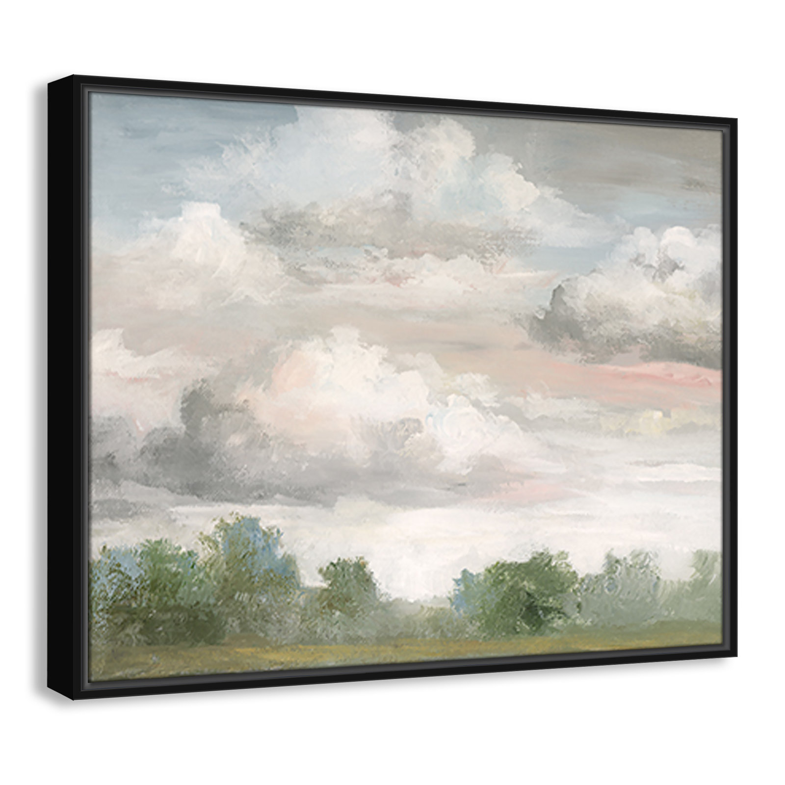 Frangia "Pastel Morning Sky" Print by Nan, 23.5" H x 29.5" W x 2" D, Black Framed