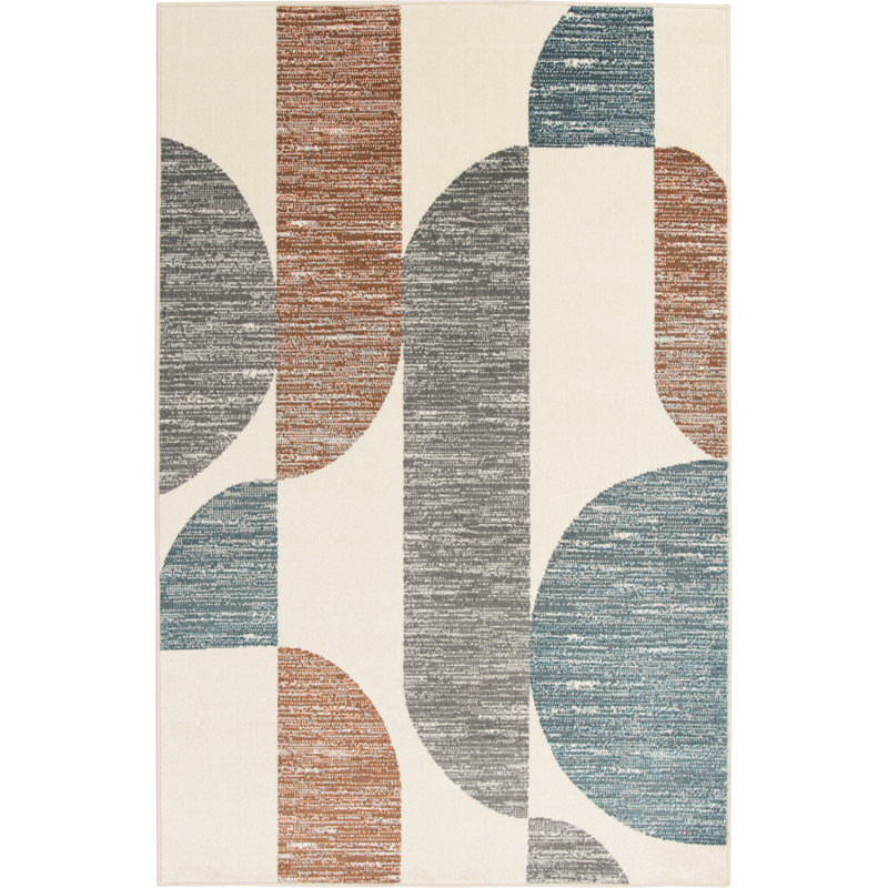 Kourtland Geometric Indoor / Outdoor Rug, Rectangle 7'10" x 9'10"
