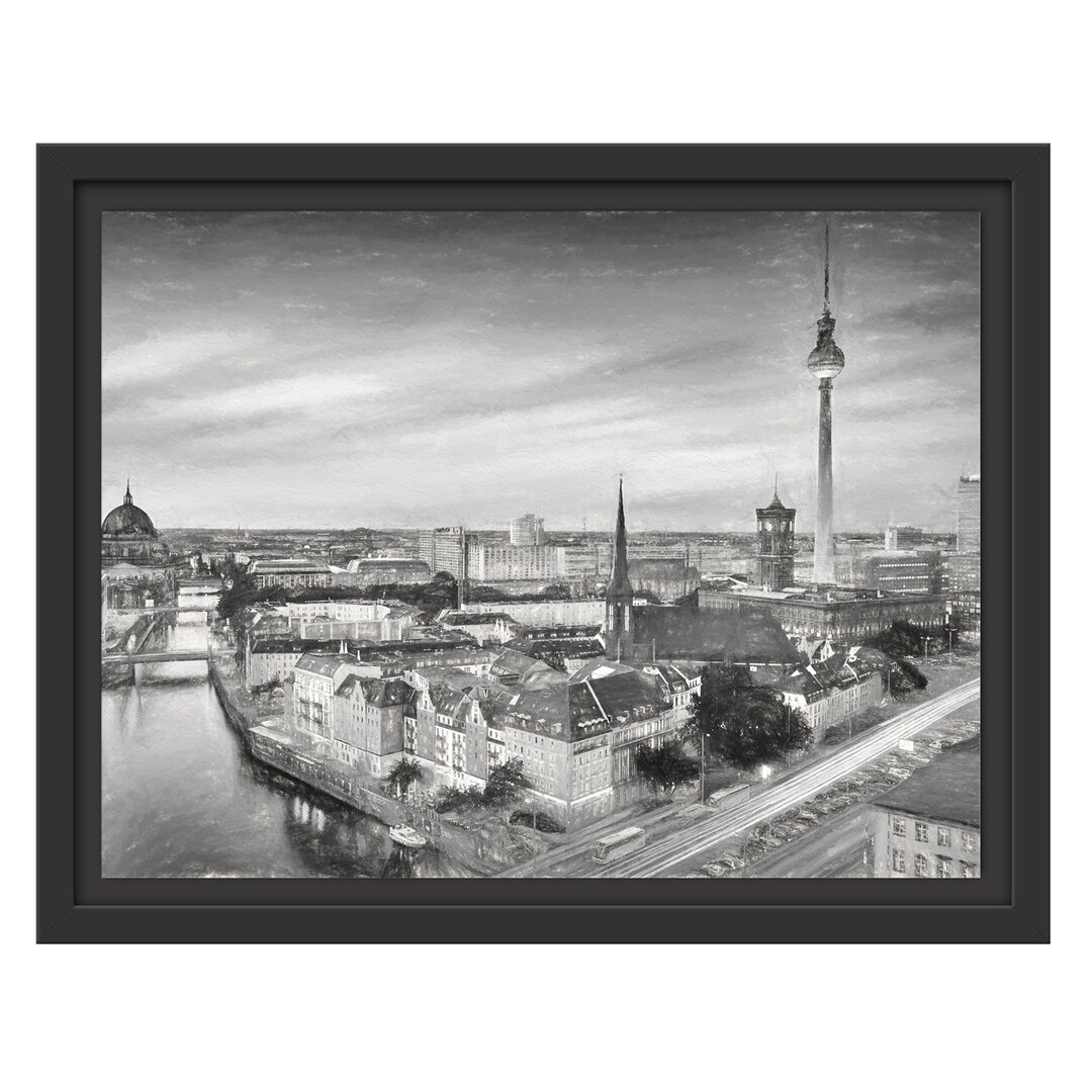 Gerahmtes Wandbild Berlin City Panorama Kunst