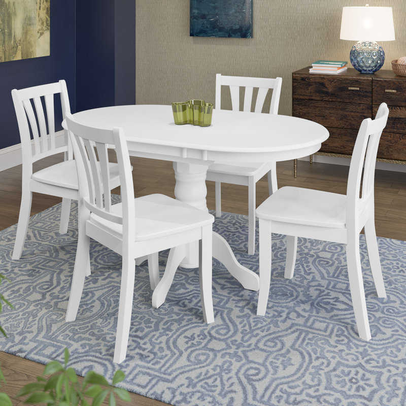 Ensemble de salle à manger extensible 5 pièces Pico, Blanc