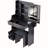 Small Size Left Bedside Cabinet Vanity Table + Cushioned Stool, Extra Large Sliding Mirror-1498559457