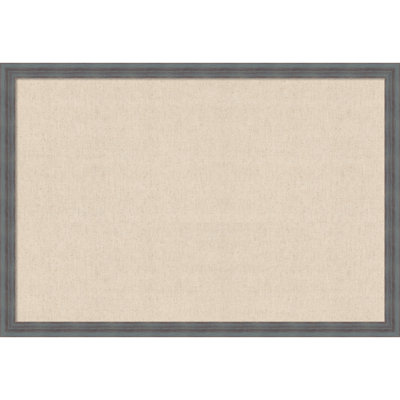 Amanti Art Framed Fabric Pinboard, Natural Linen by The Creative Bunch Studio Printed Bulletin Board for Use as a Vision Board or Wall Organization