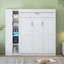 Lit escamotable mural Murphy avec tablettes, garde-robe et lumières DEL, parfait pour les petits espaces et l'utilisation multifonctionnelle