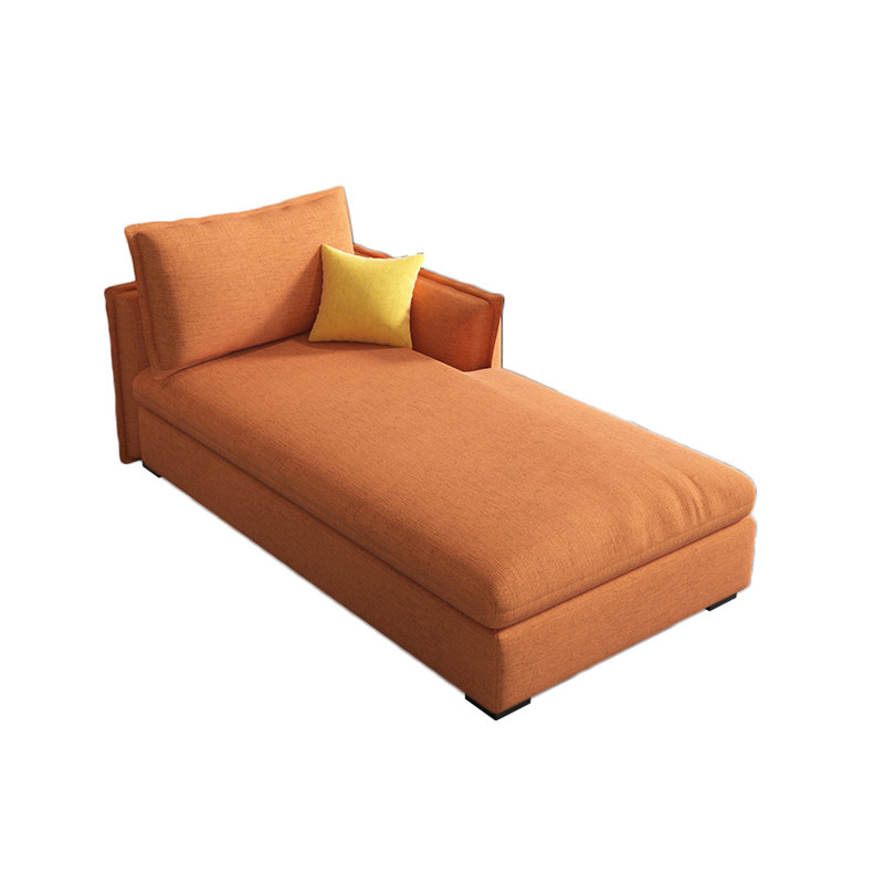 Chaise longue rembourrée Comfort, Orange, Accoudoir à gauche (vu de face)